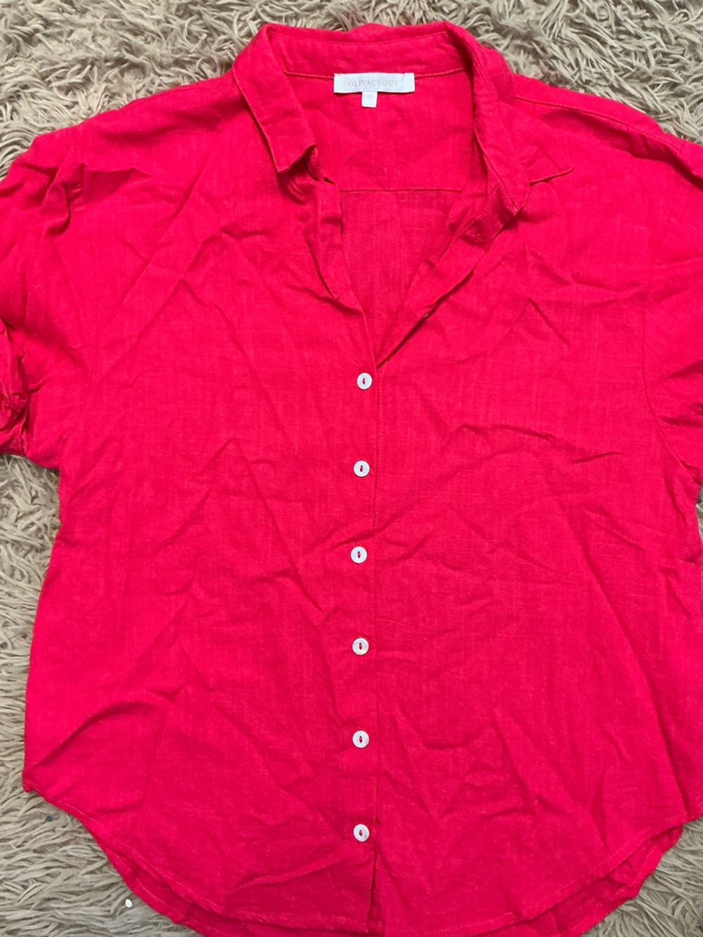 Olivaceous Vibrant Hot Pink Blouse